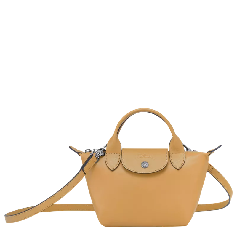 longchamp - sac porté main le pliage cuir longchamp - sac porté main le pliage cuir