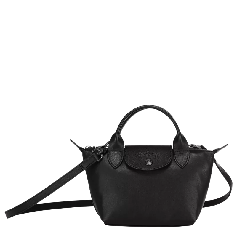 longchamp - sac porté main le pliage cuir longchamp - sac porté main le pliage cuir