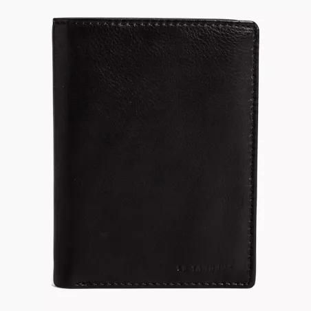Portefeuille Vertical Zippé 2 Volets Gary En Cuir Huilé De Le Tanneur