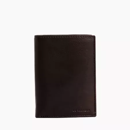 Portefeuille Vertical Zippé 2 Volets Gary En Cuir Huilé De Le Tanneur