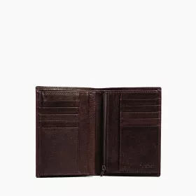 Portefeuille Vertical Zippé 2 Volets Gary En Cuir Huilé De Le Tanneur