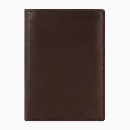 Grand Portefeuille Vertical Zippé 2 Volets Gary En Cuir Huilé De Le Tanneur