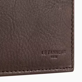 Grand Portefeuille Vertical Zippé 2 Volets Gary En Cuir Huilé De Le Tanneur