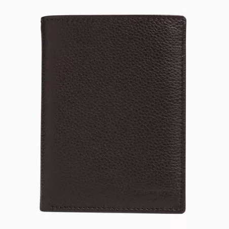 Portefeuille Moyen Modèle Zippé 2 Volets Charles En Cuir Grainé De Le Tanneur