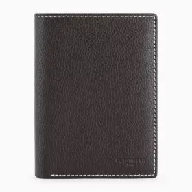 Portefeuille Moyen Modèle Zippé 2 Volets Charles En Cuir Grainé De Le Tanneur