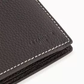 Portefeuille Moyen Modèle Zippé 2 Volets Charles En Cuir Grainé De Le Tanneur