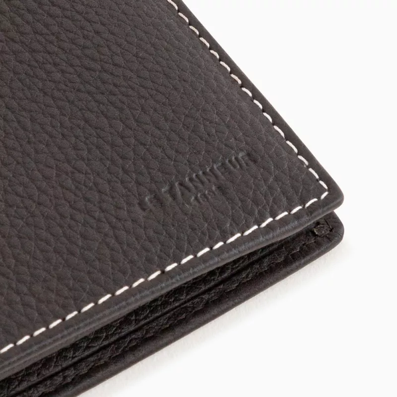 Portefeuille à Deux Volets En Cuir Pleine Fleur