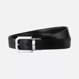 montblanc - ceinture réversible de 30 mm en cuir noir/marron