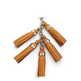 lancel - porte-clés mini pompons cuir pompon