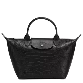 longchamp - sac porté main le pliage cuir croco