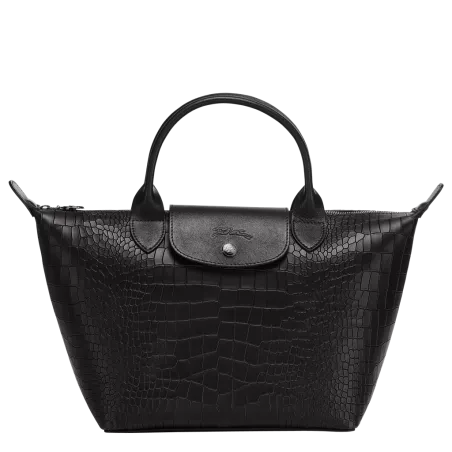 longchamp - sac porté main le pliage cuir croco