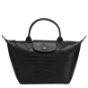longchamp - sac porté main le pliage cuir croco