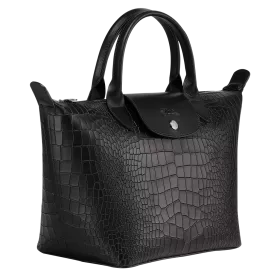 longchamp - sac porté main le pliage cuir croco