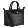 longchamp - sac porté main le pliage cuir croco