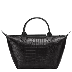 longchamp - sac porté main le pliage cuir croco