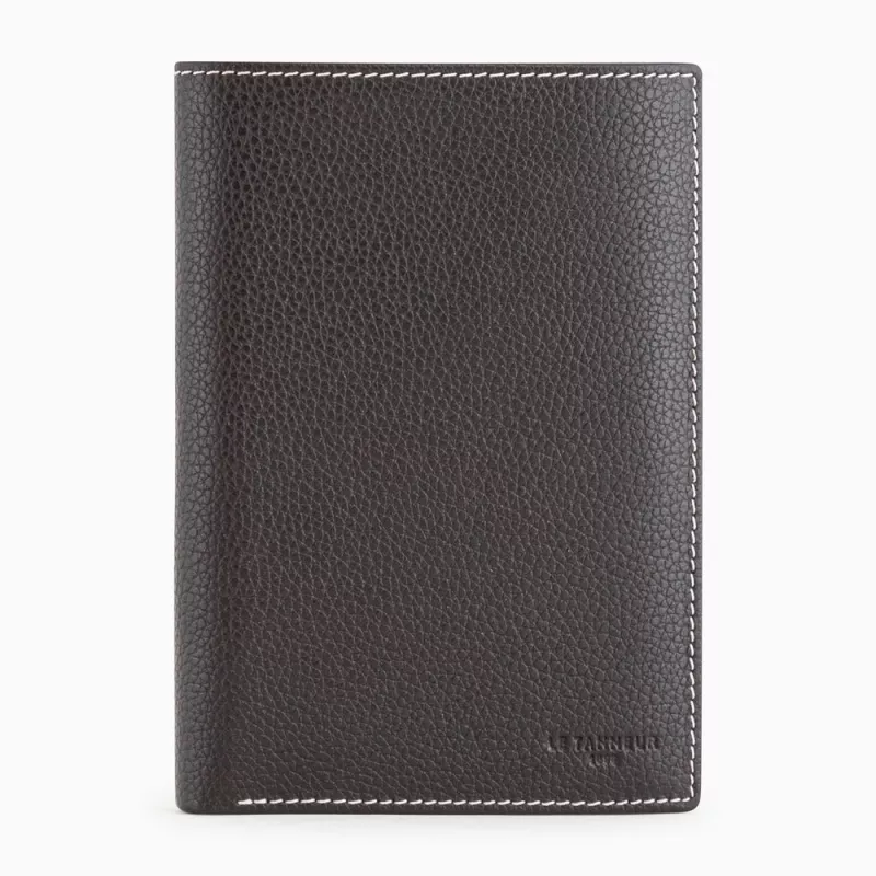 Grand Portefeuille Vertical Zippé 2 Volets Charles En Cuir Grainé De Le Tanneur Grand Portefeuille Vertical Zippé 2 Volets Charles En Cuir Grainé De Le Tanneur