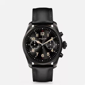 montblanc summit 2 acier inoxydable noir et cuir