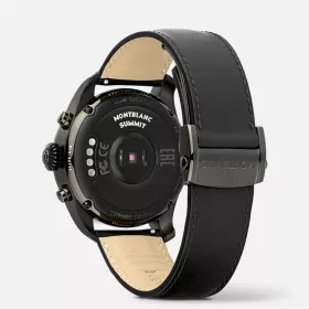 montblanc summit 2 acier inoxydable noir et cuir
