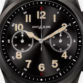 montblanc summit 2 acier inoxydable noir et cuir