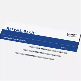 montblanc - 3 recharges pour rollerball petit modèle, royal blue