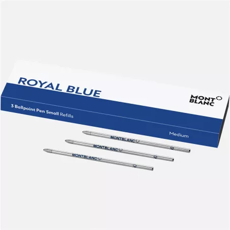 montblanc - 3 recharges pour rollerball petit modèle, royal blue