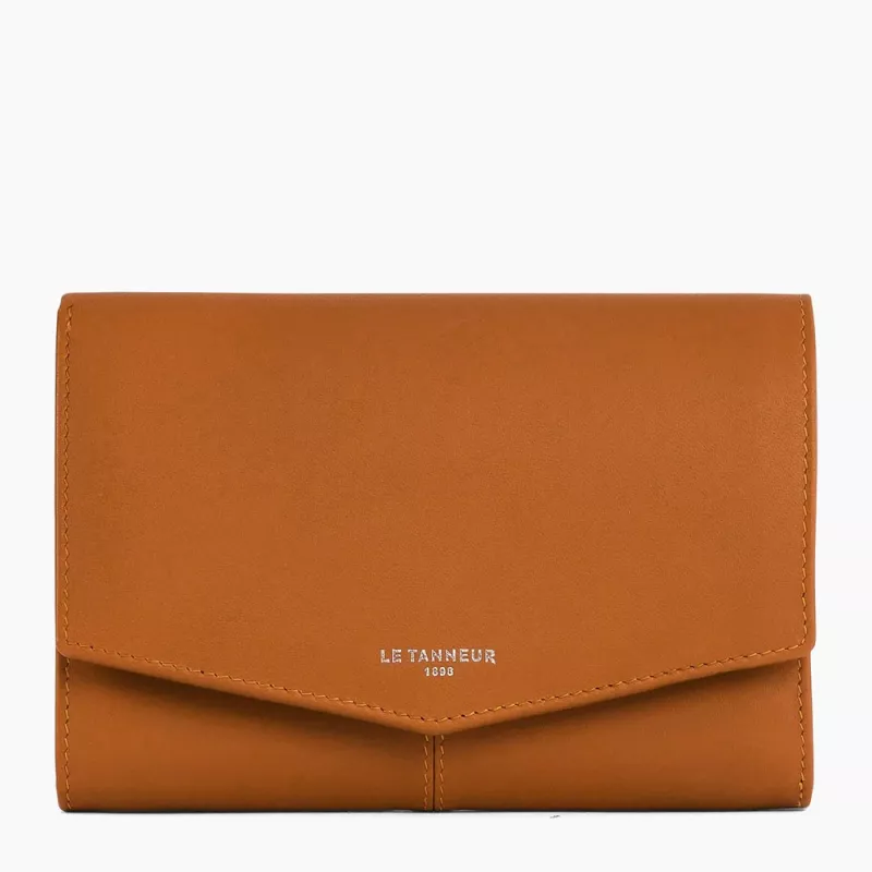 le tanneur - grand portefeuille zippé charlotte en cuir lisse