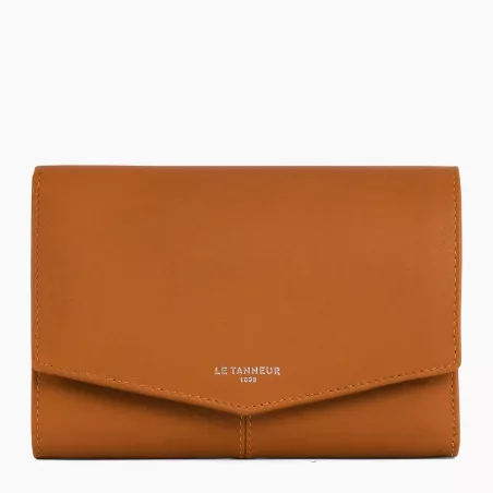 le tanneur - grand portefeuille zippé charlotte en cuir lisse