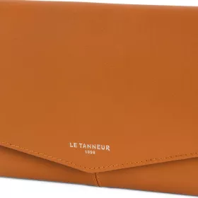 le tanneur - grand portefeuille zippé charlotte en cuir lisse