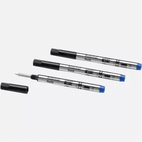montblanc - 3 recharges pour rollerball petit modèle (m), royal blue