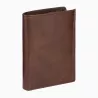 Portefeuille Vertical Moyen Modèle Zippé 3 Volets Gary En Cuir Huilé Le Tanneur