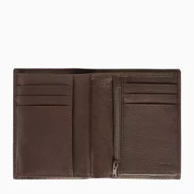 Portefeuille Vertical Moyen Modèle Zippé 3 Volets Gary En Cuir Huilé Le Tanneur