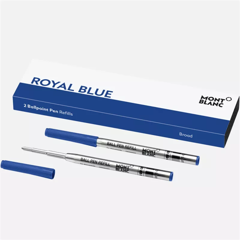 montblanc - 2 recharges pour stylo bille (b), royal blue