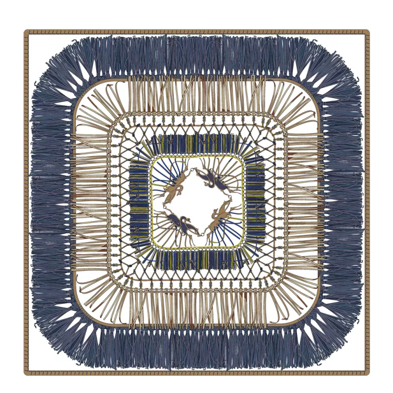 longchamp - carré de soie 90x90 cm longchamp - carré de soie 90x90 cm