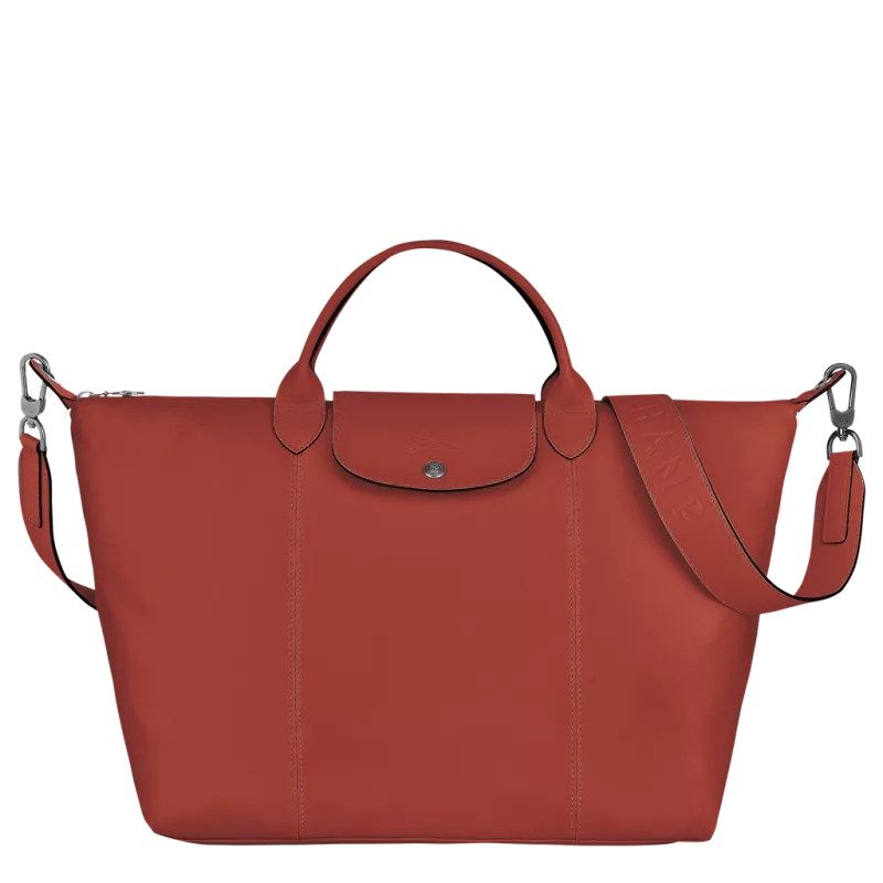 longchamp - sac porté main le pliage cuir longchamp - sac porté main le pliage cuir