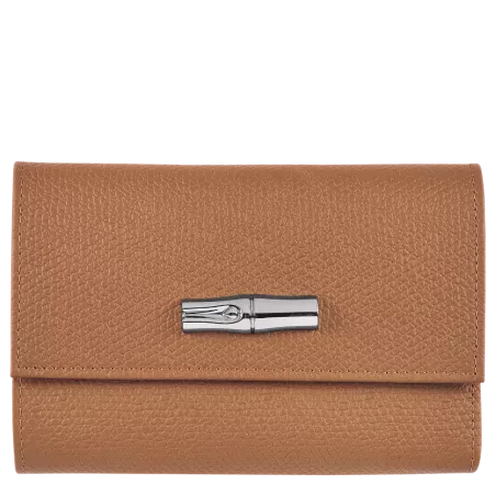longchamp - portefeuille compact roseau