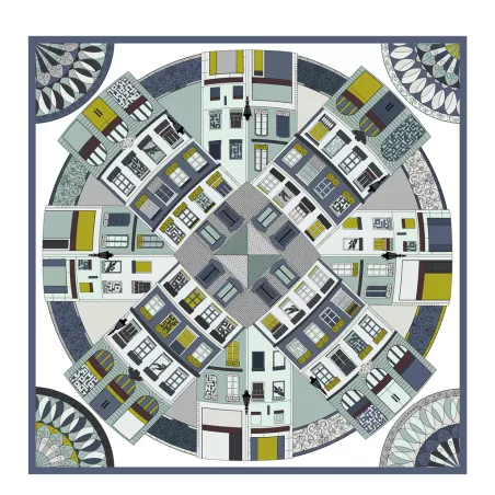 longchamp - carré de soie 90x90 cm
