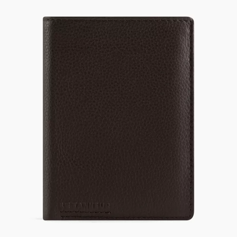 le tanneur - portefeuille vertical poche id marius en cuir grainé
