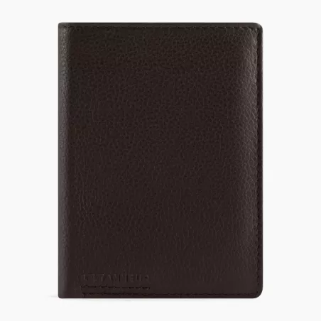 le tanneur - portefeuille vertical poche id marius en cuir grainé