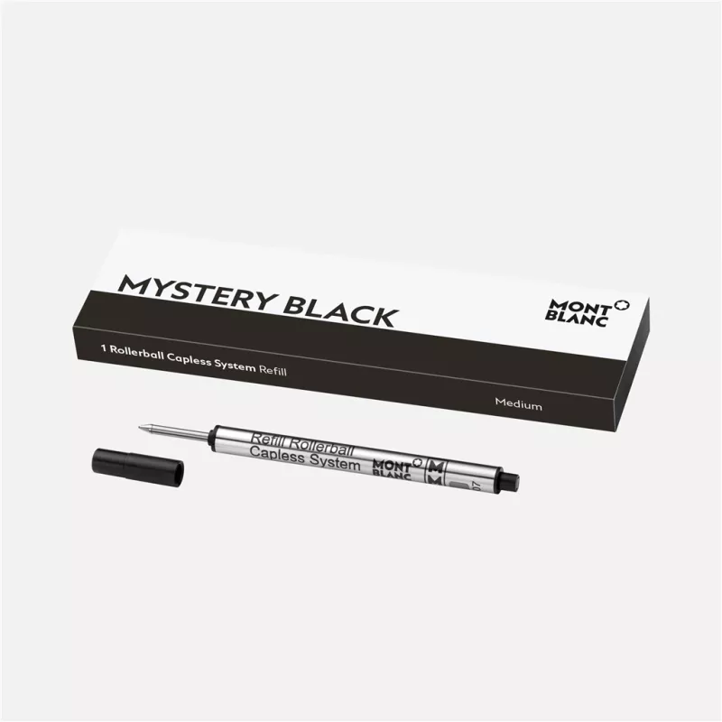 montblanc - 1 recharge pour rollerball sans capuchon (m) mystery black