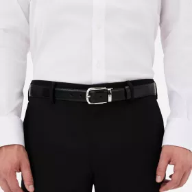 Ceinture réversible à boucle fer à cheval de 30 mm en cuir noir/marron Montblanc