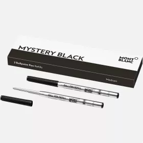 montblanc - 2 recharges de stylo bille (m) mystery black