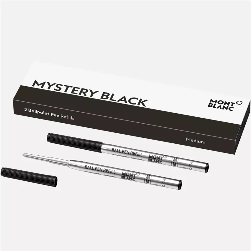 montblanc - 2 recharges de stylo bille (m) mystery black