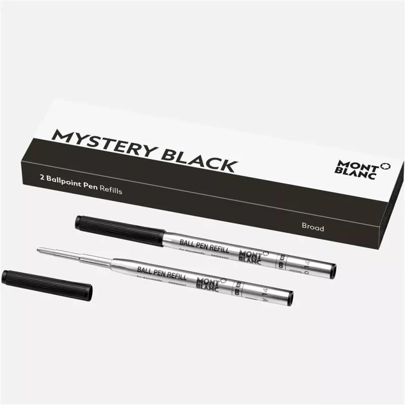 montblanc - 2 recharges de stylo bille (b) mystery black