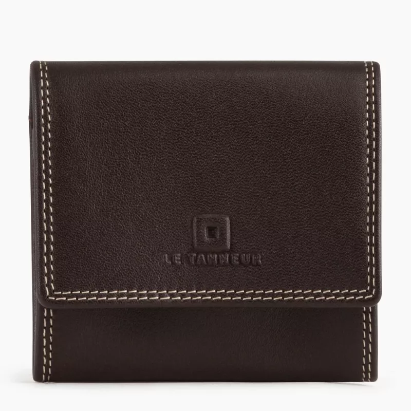 le tanneur - porte monnaie boîte touraine en cuir lisse