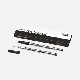montblanc - 2 recharges pour rollerball medium mystery black