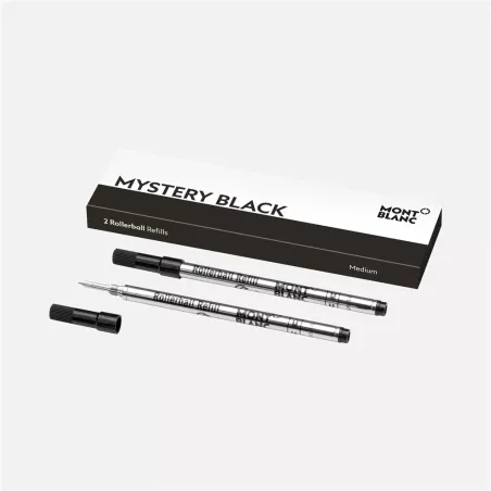 montblanc - 2 recharges pour rollerball medium mystery black