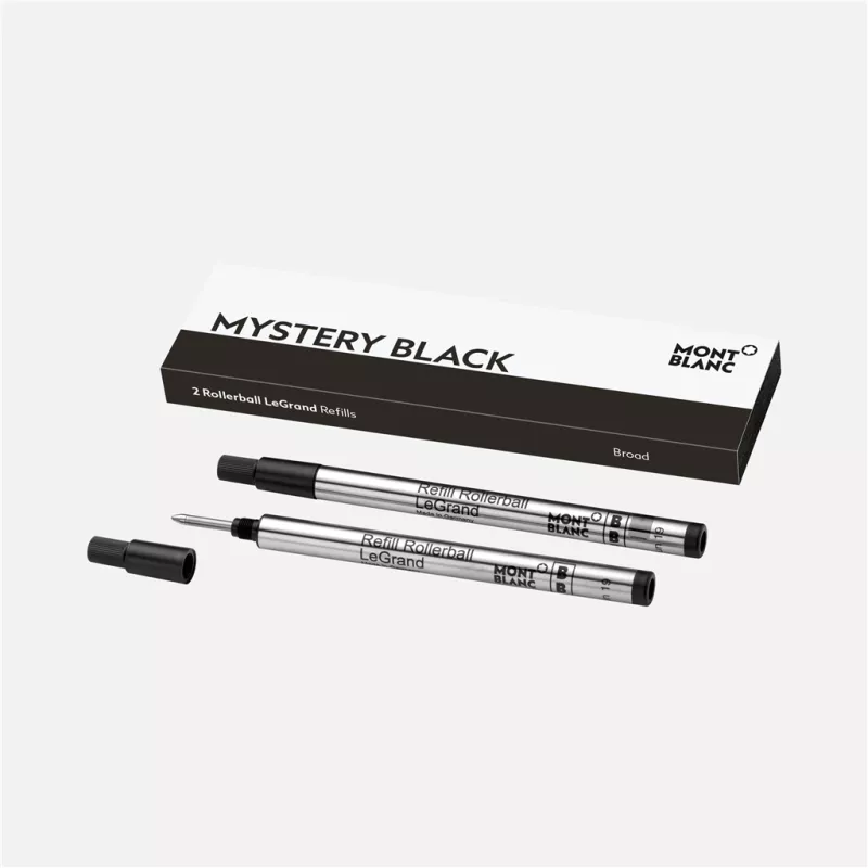 montblanc - 2 recharges pour rollerball legrand broad mystery black