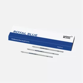 montblanc - 3 recharges pour rollerball petit modèle, royal blue