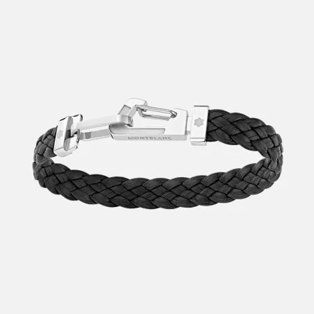 montblanc - bracelet wrap me en cuir noir