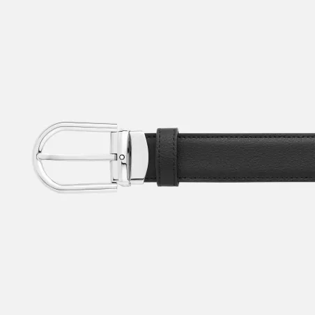 montblanc - ceinture réversible à boucle fer à cheval de 30 mm en cuir noir/marron